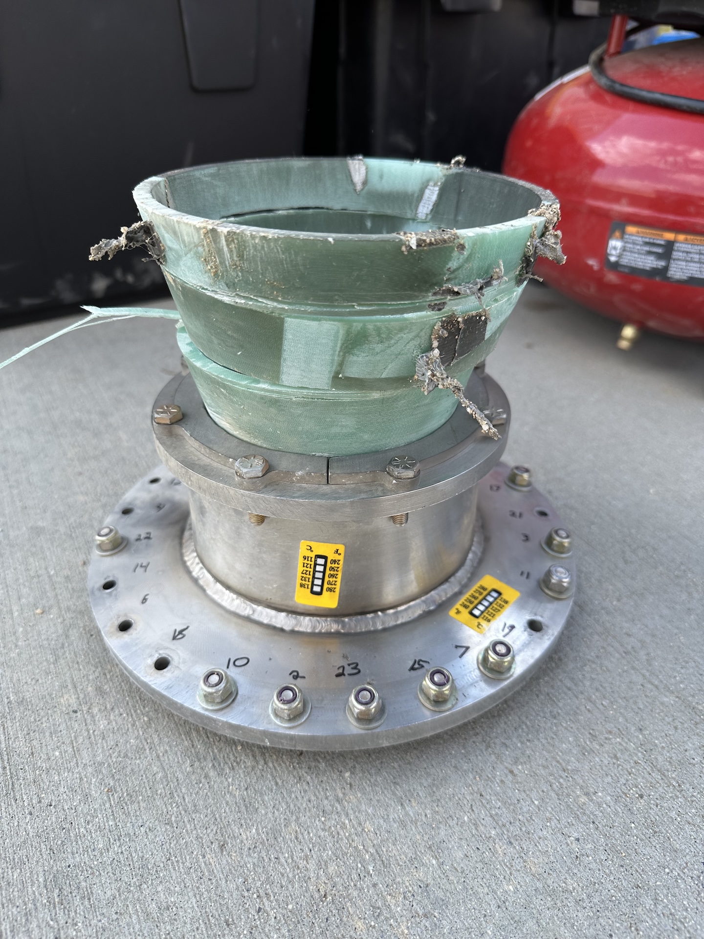 Nozzle after an anomalous hotfire