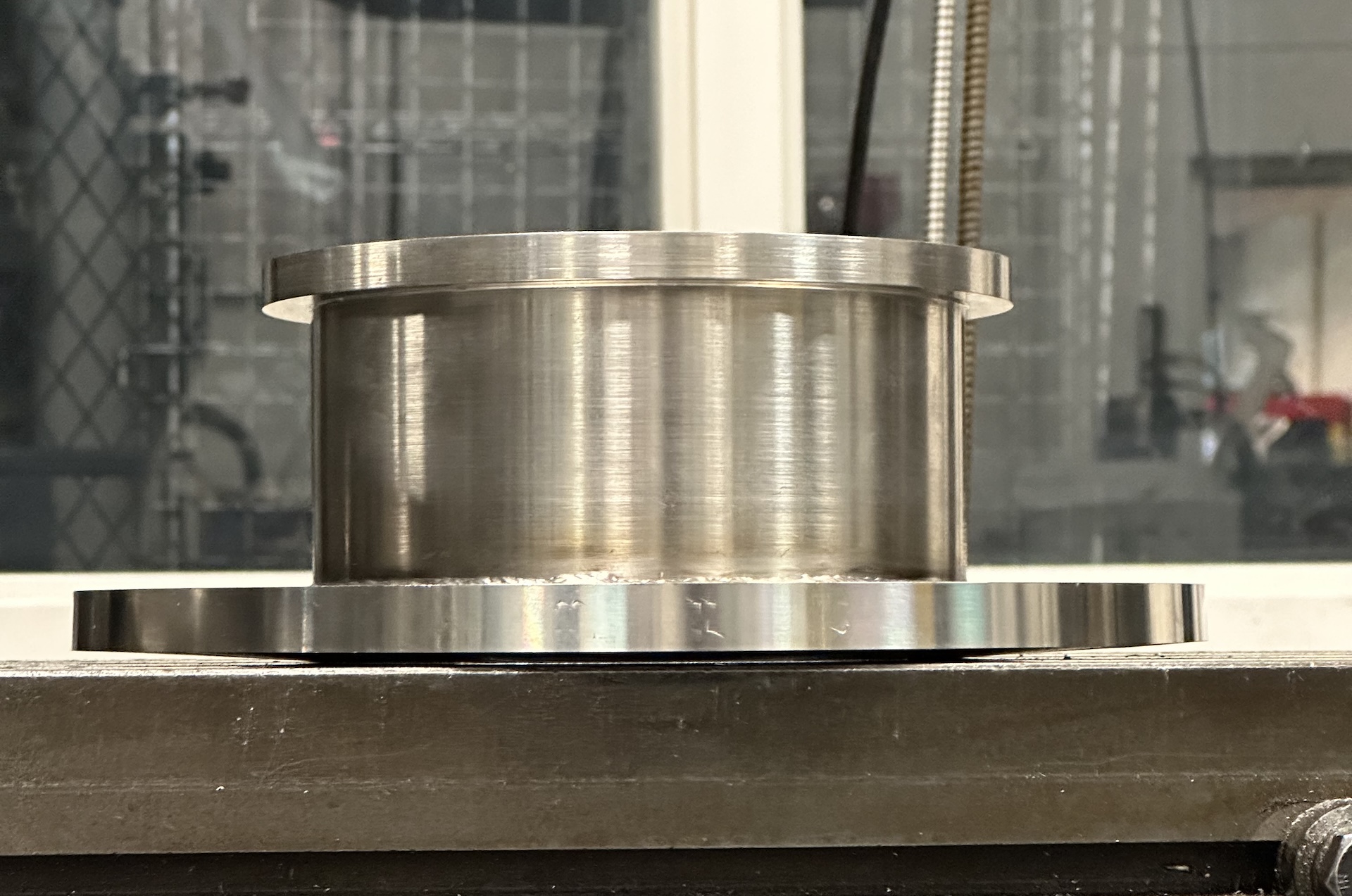 Visible welding following flange welding